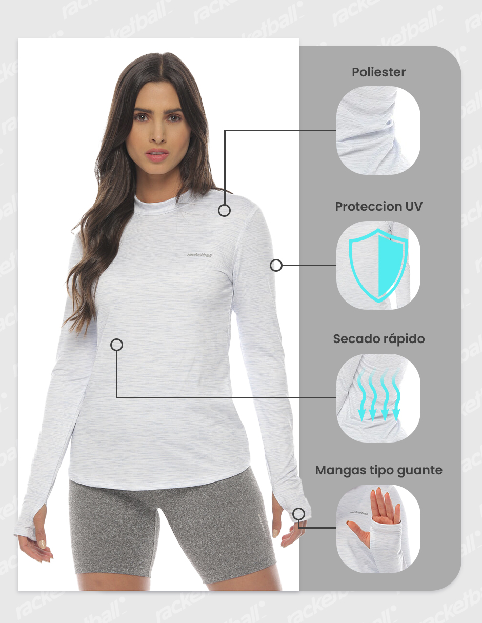 Blusa Deportiva Mujer Moderna Ajustada para Entrenamientos RA97365BLJA