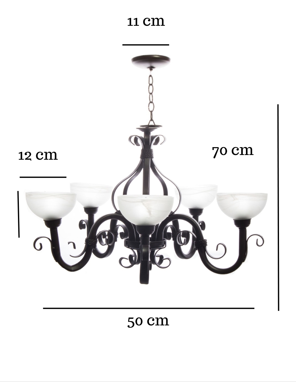 Candil Hidalgo5 Luces Pantalla Platon