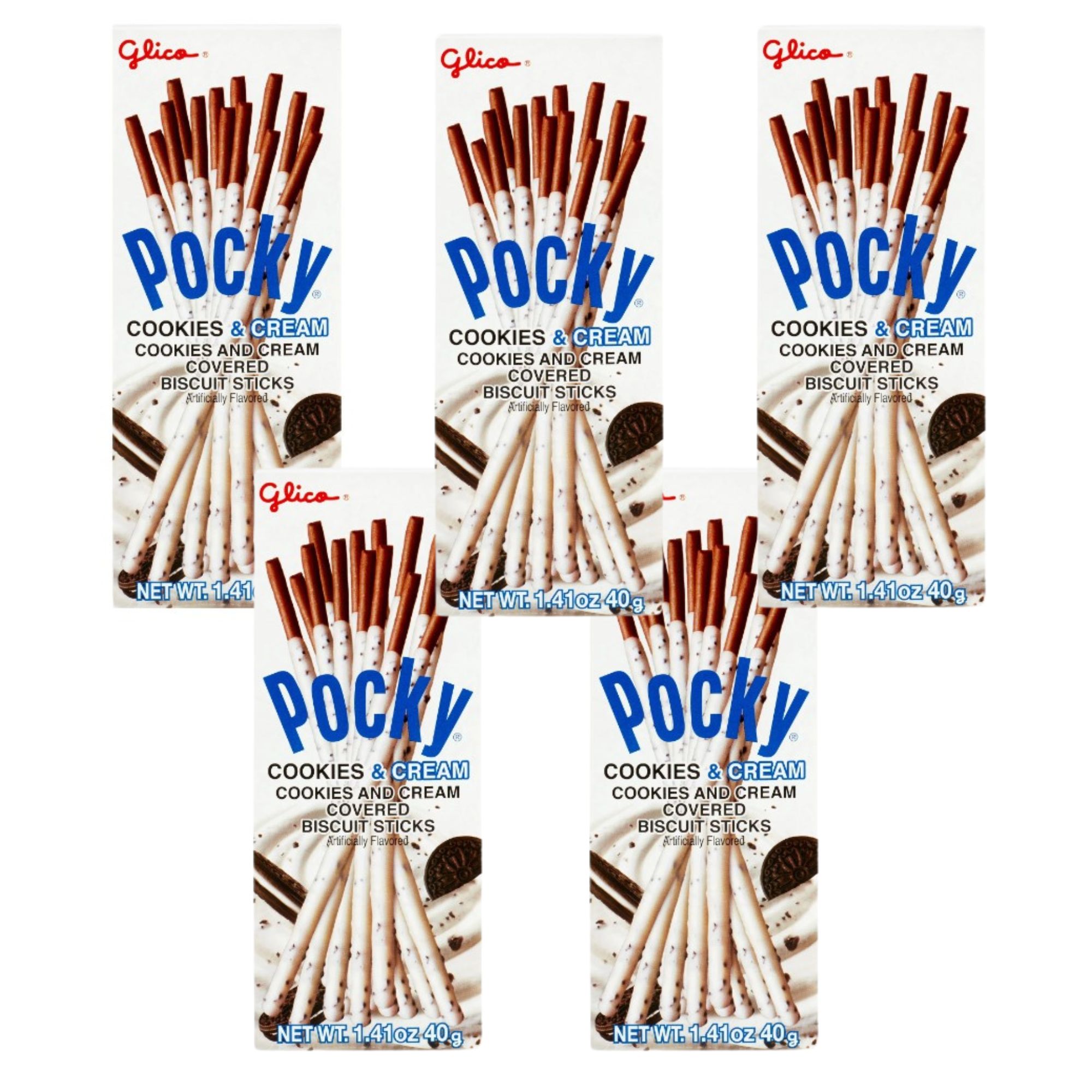 Comida Japonesa Galleta Pocky Cookies & Cream 40g 5 Piezas