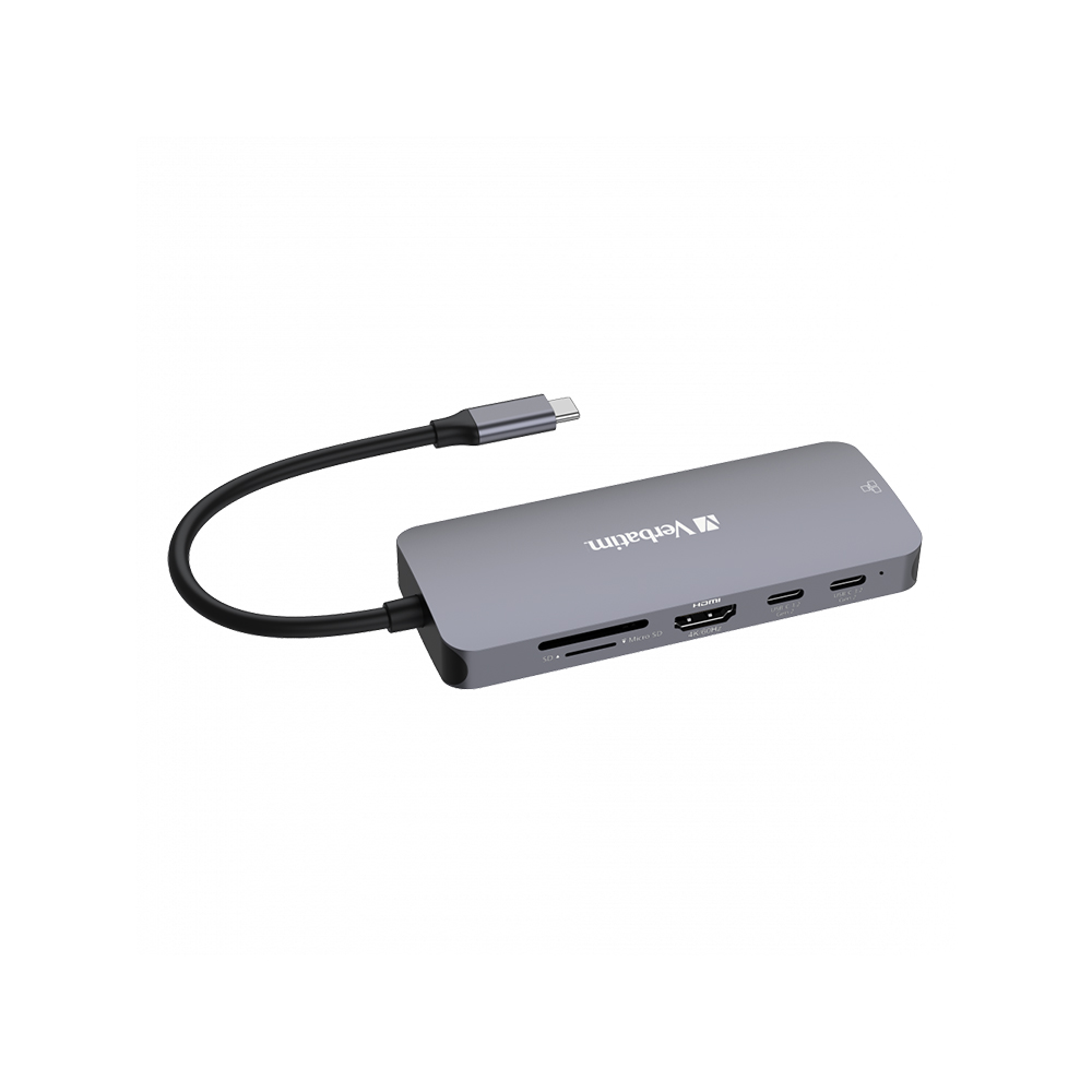 Hub Multipuerto Verbatim Usb-c Pro 9 Puertos Red Gigabit.