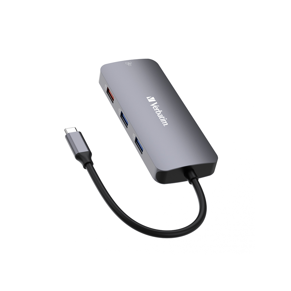 Hub Multipuerto Verbatim Usb-c Pro 9 Puertos Red Gigabit.