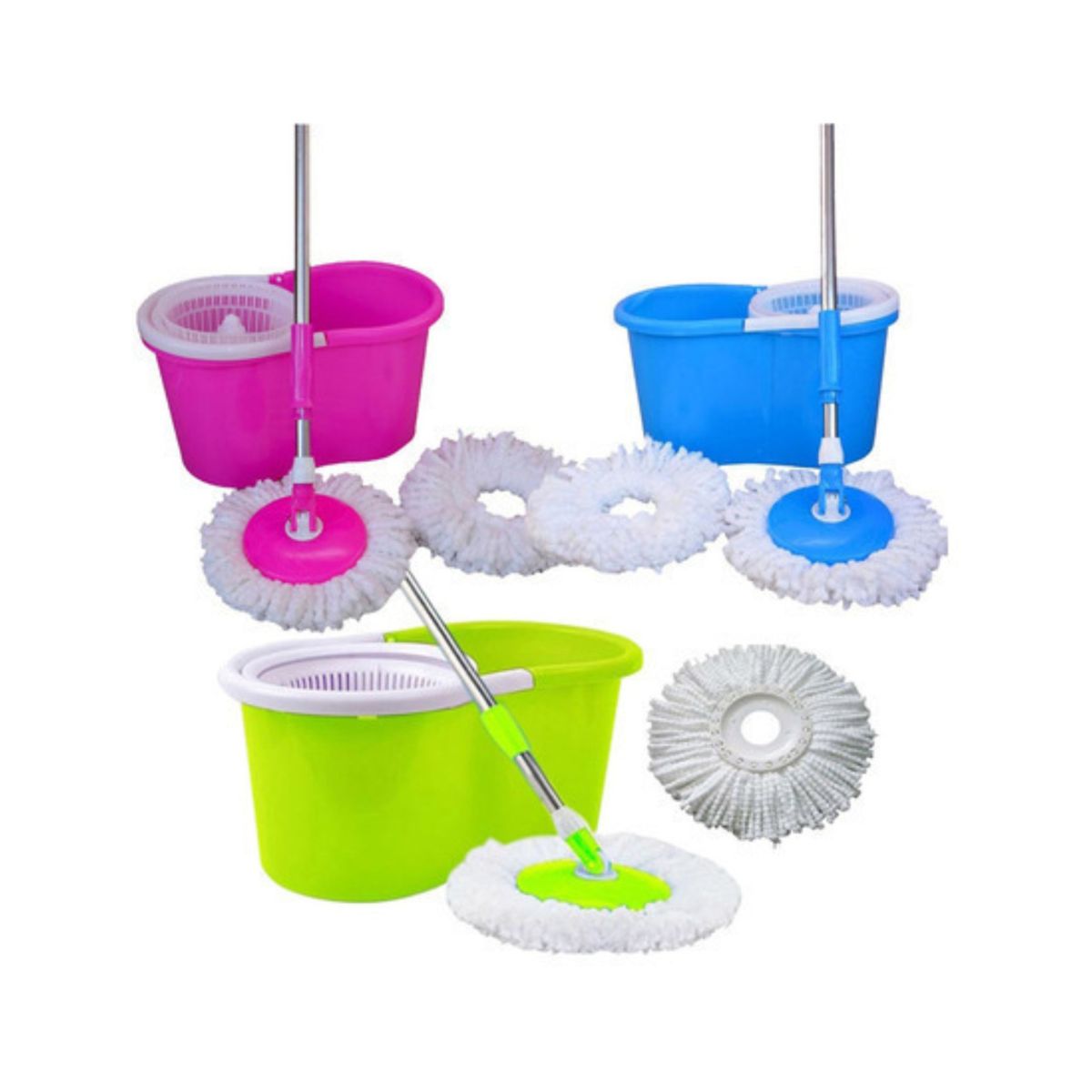 Trapeador Giratorio Con Cubeta Spin Mágico Microfibra Mop.