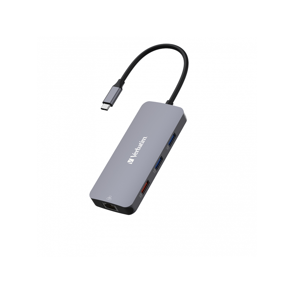 Hub Multipuerto Verbatim Usb-c Pro 9 Puertos Red Gigabit.