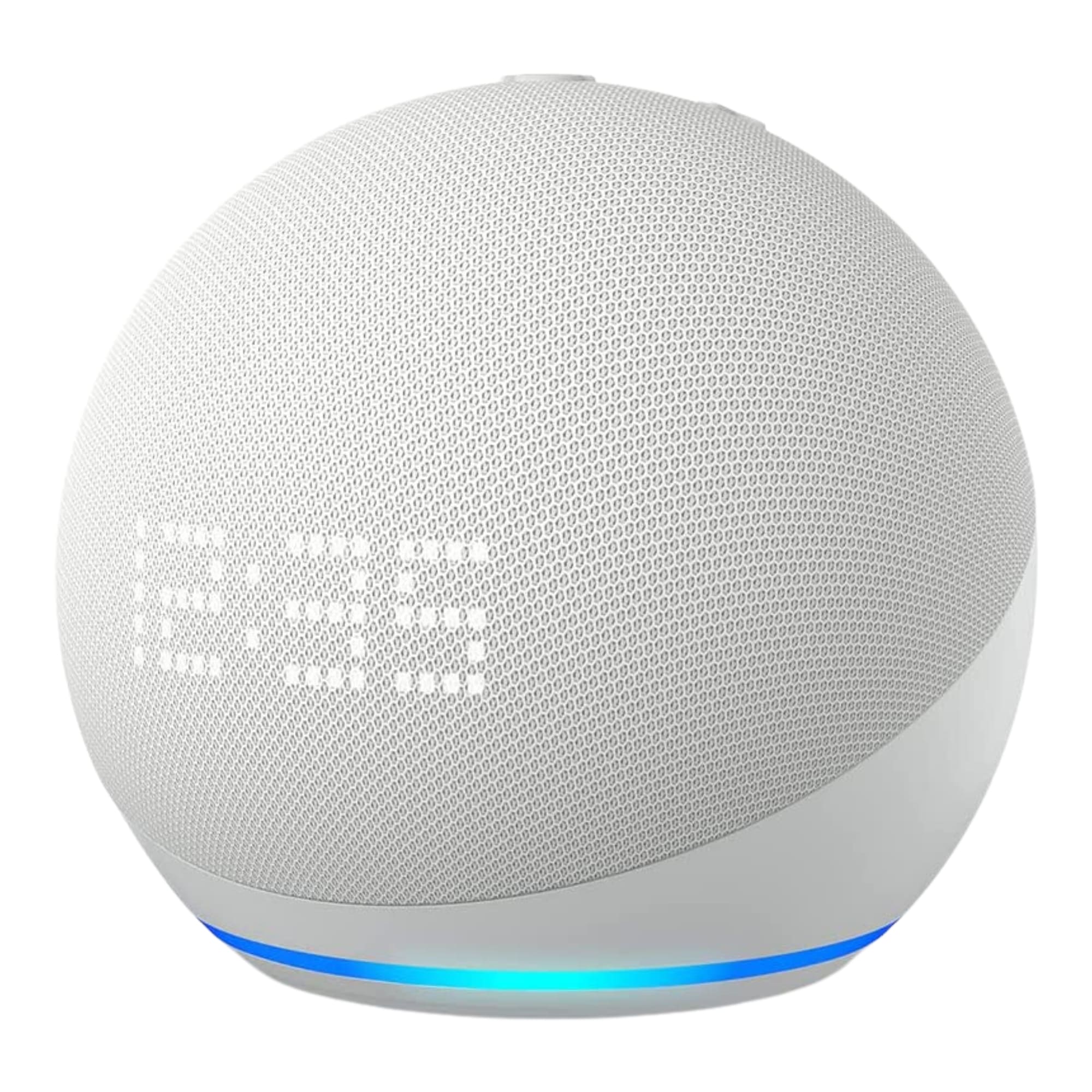 Amazon Echo Dot 5th Gen with Clock con asistente virtual Alexa, Glacier White.