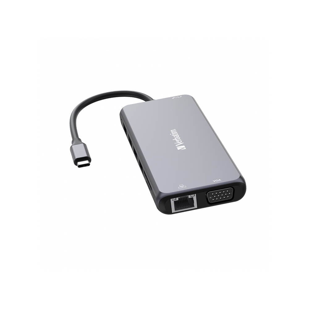 Hub Multipuerto Verbatim Usb-c Pro 14 Puertos Red Gigabit 4k.