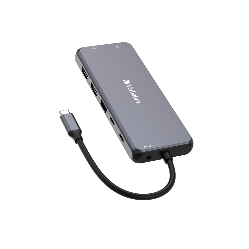 Hub Multipuerto Verbatim Usb-c Pro 14 Puertos Red Gigabit 4k.