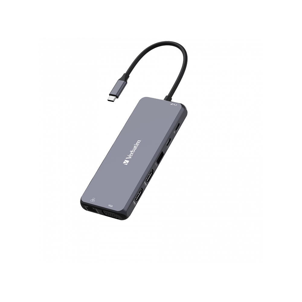 Hub Multipuerto Verbatim Usb-c Pro 14 Puertos Red Gigabit 4k.