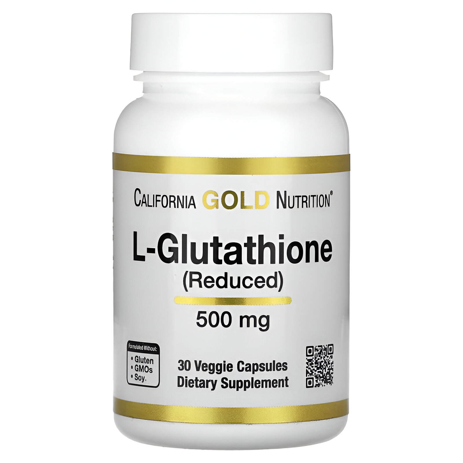  L-Glutatión (reducido), 500 mg, 30 cápsulas vegetales.