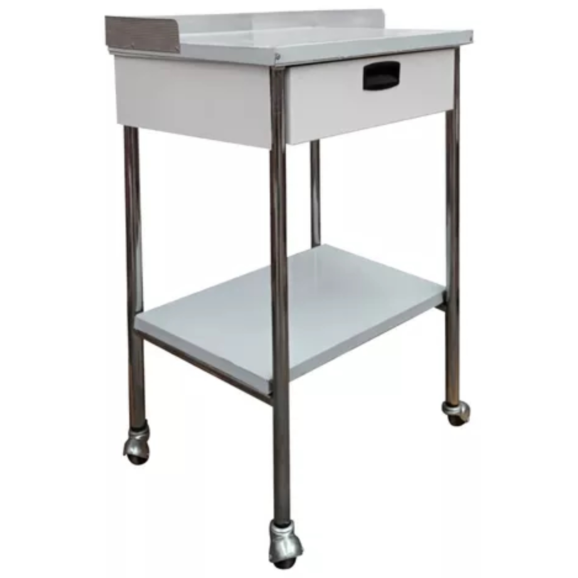 Mesa Pasteur Con Cajón Con Ruedas. Acero Inoxidable.
