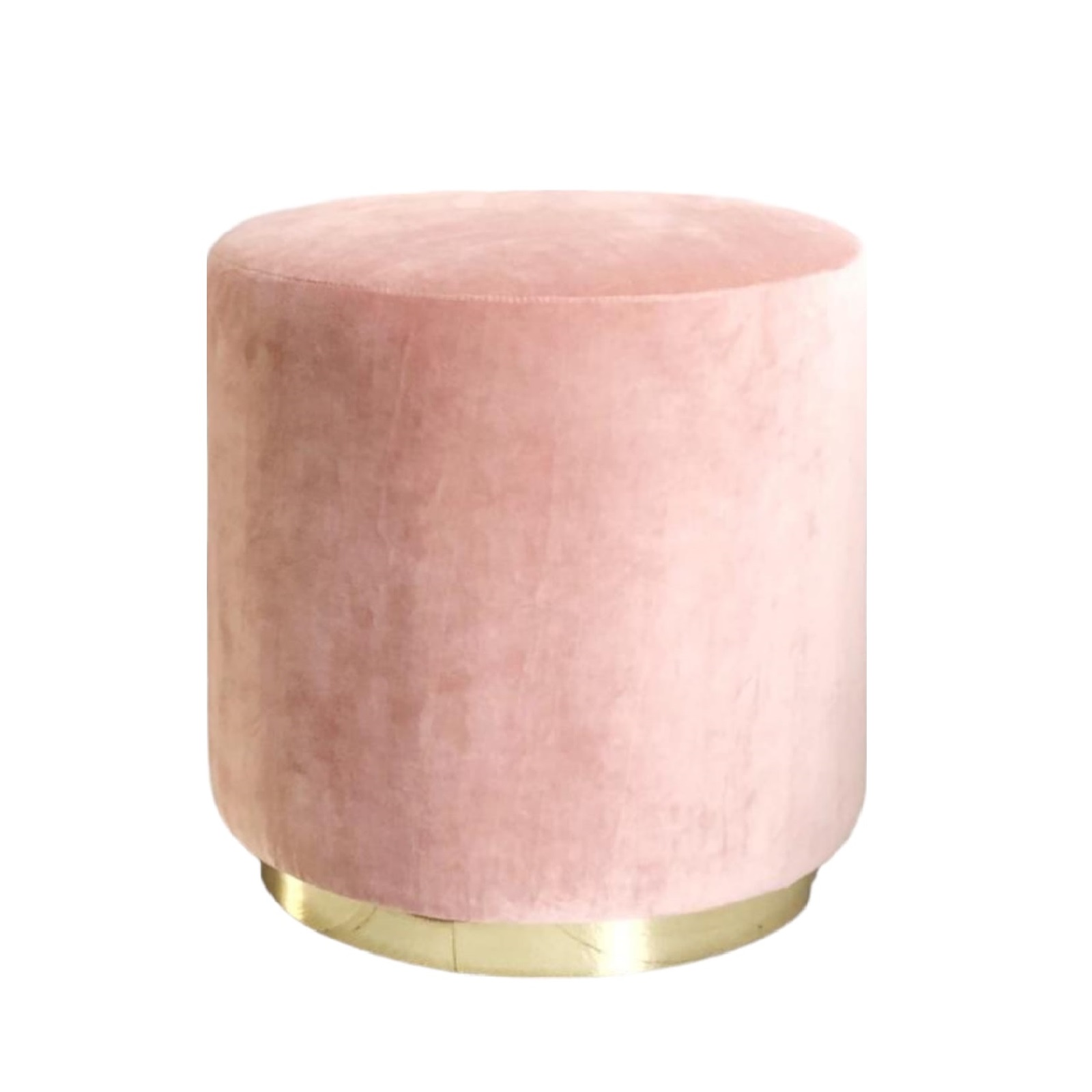 Banco Taburete De Terciopelo Tapizado Tipo Otomano (Rosa).