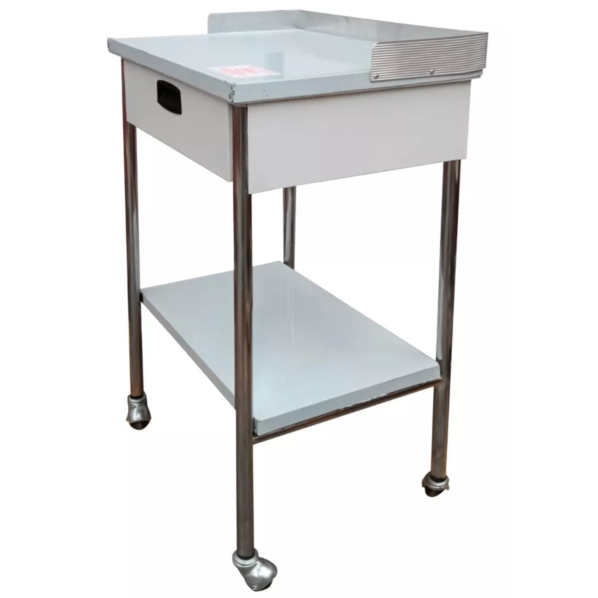 Mesa Pasteur Con Cajón Con Ruedas. Acero Inoxidable.