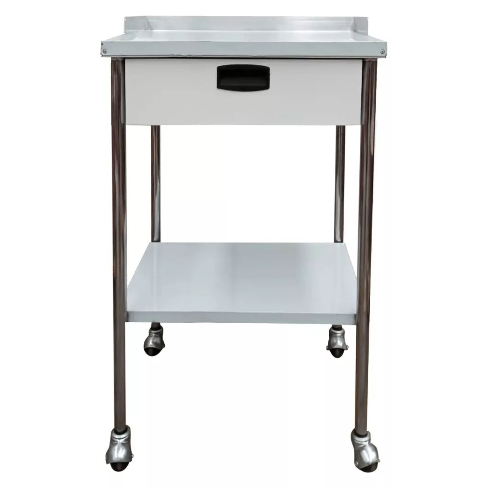 Mesa Pasteur Con Cajón Con Ruedas. Acero Inoxidable.