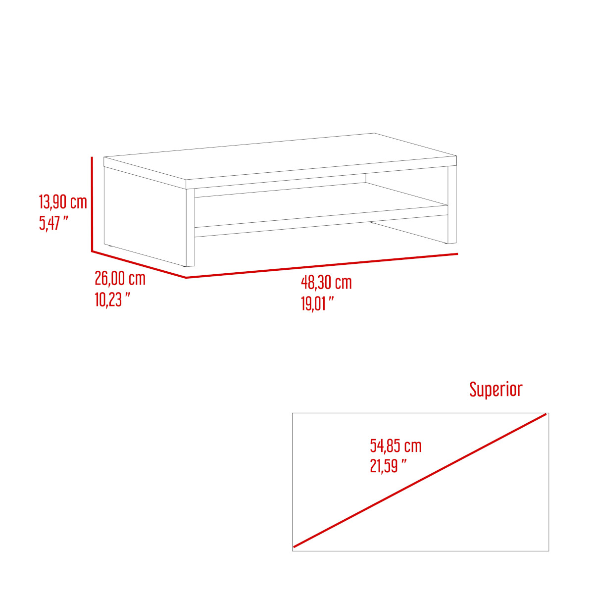 BASE TIPO STAND PARA MONITOR DE COMPUTADORAARMABLE IDEAL PARA ESCRITORIO MODELO ATACAMA.
