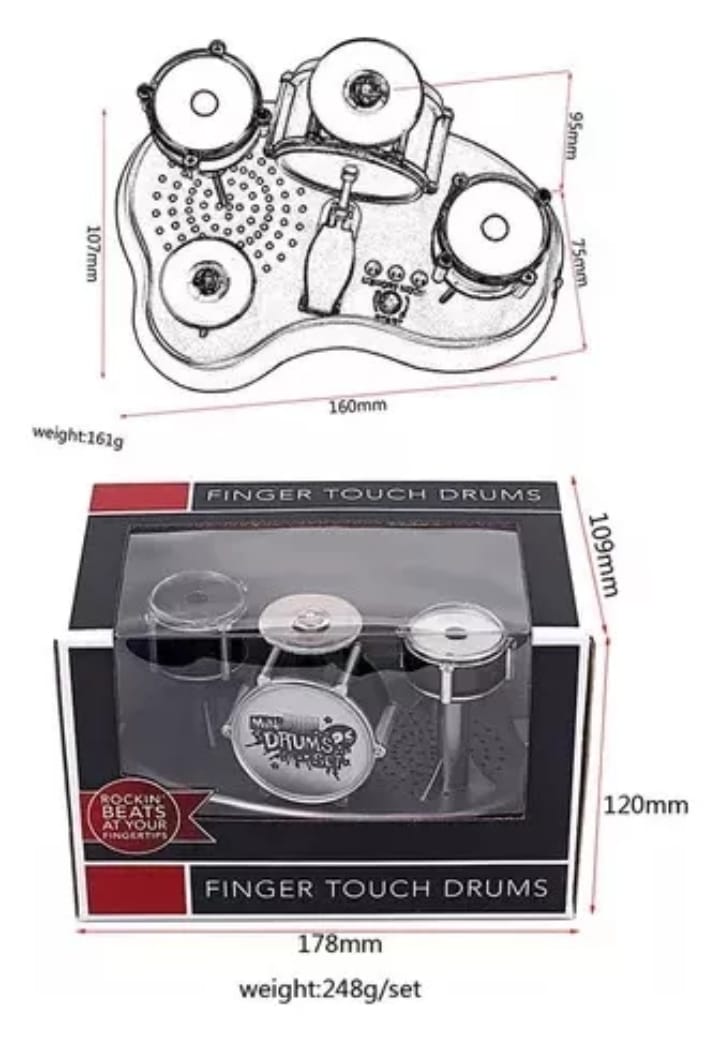 Mini Batería Electrónica Musical Finger Touch Drums.