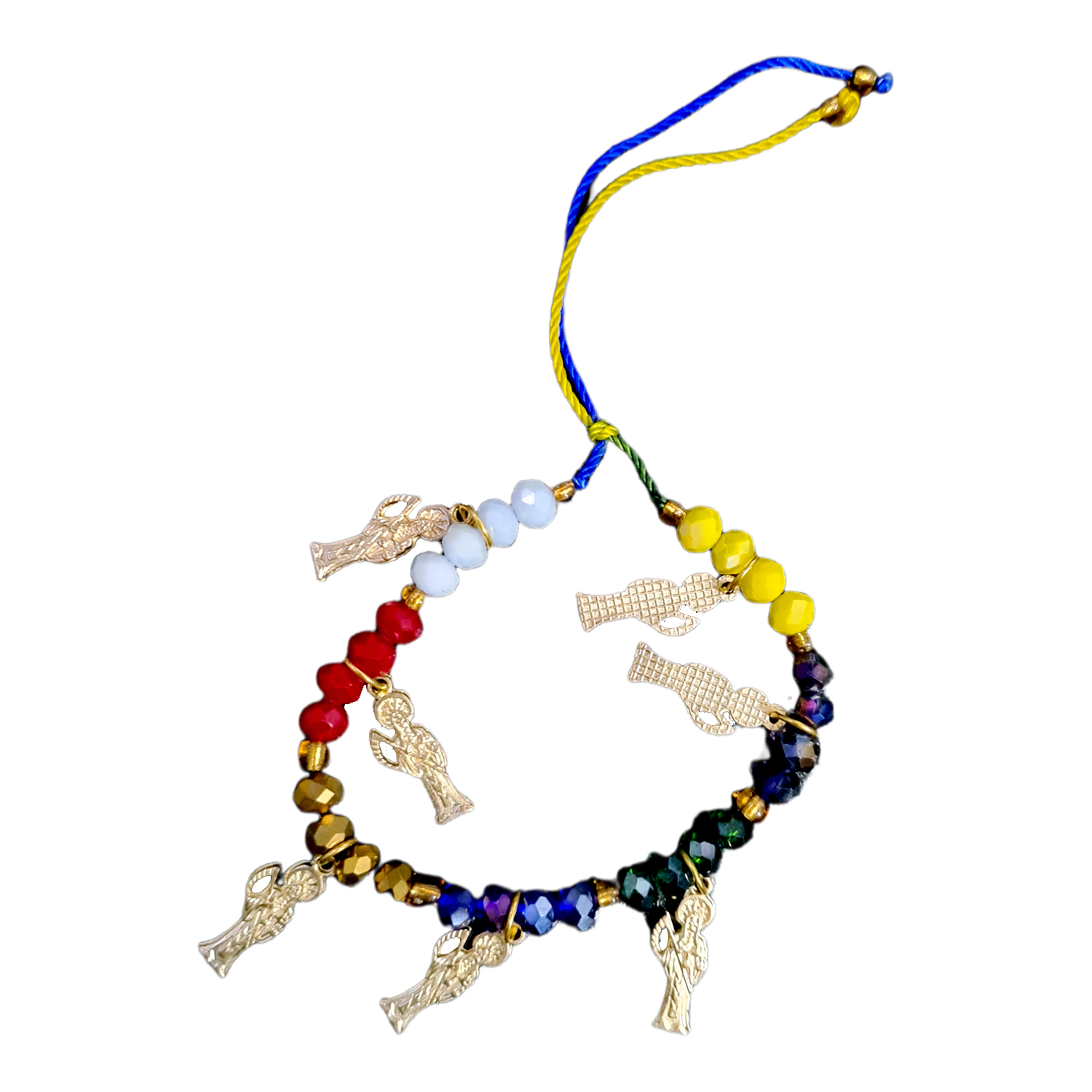 Pulsera Santa Muerte 7 Potencias Santas Doradas: Protección, Suerte y Abundancia