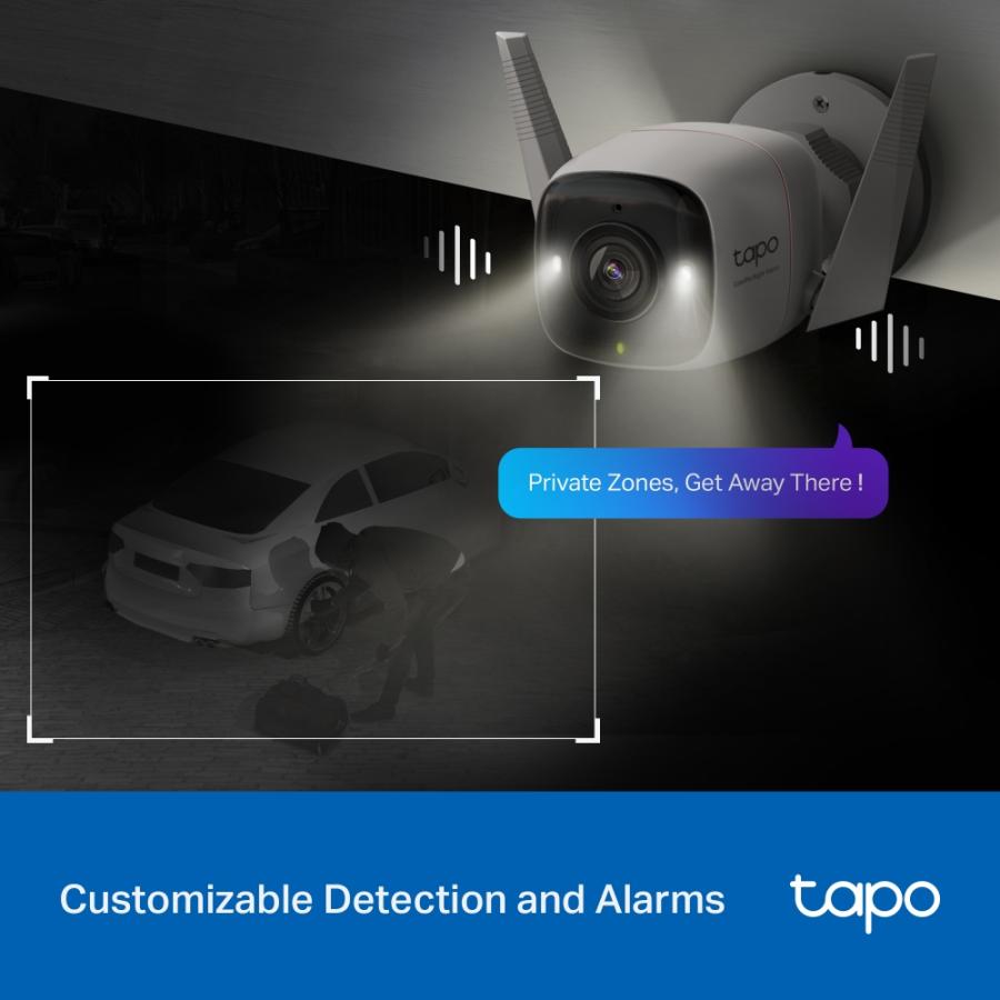 Camara De Vigilancia Tp-Link TAPO C325WB 2K QHD 4MP WI-FI Alarma Vision Nocturna A Color Exterior.