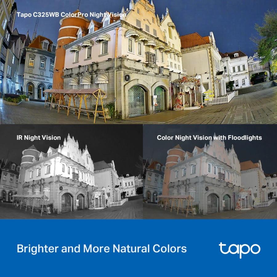 Camara De Vigilancia Tp-Link TAPO C325WB 2K QHD 4MP WI-FI Alarma Vision Nocturna A Color Exterior.
