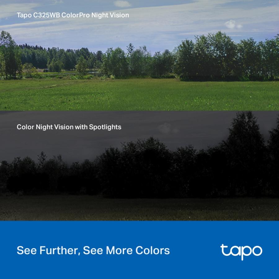 Camara De Vigilancia Tp-Link TAPO C325WB 2K QHD 4MP WI-FI Alarma Vision Nocturna A Color Exterior.