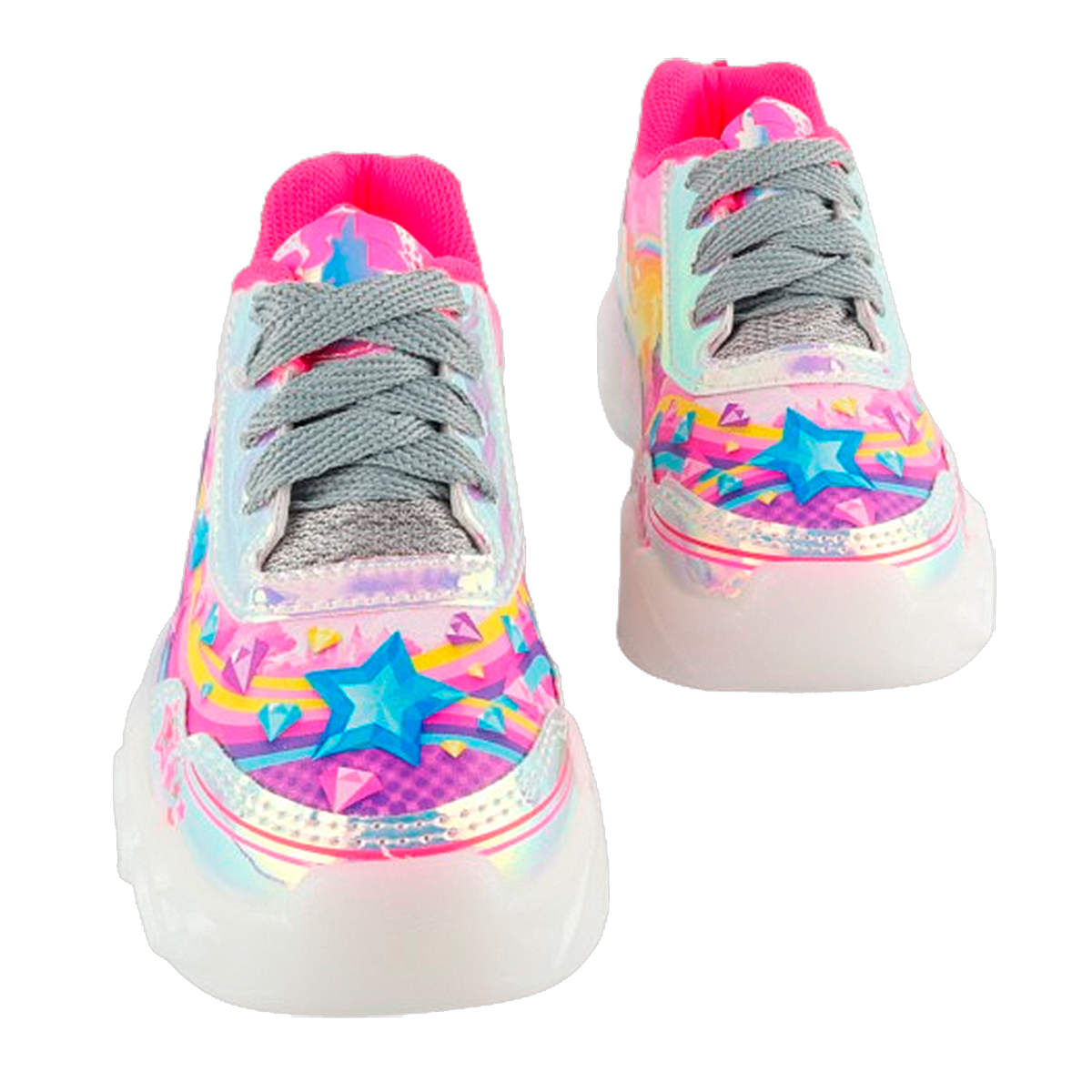 Tenis Unicornio Niña Deportivo Luces Leds Arcoiris 802-pt