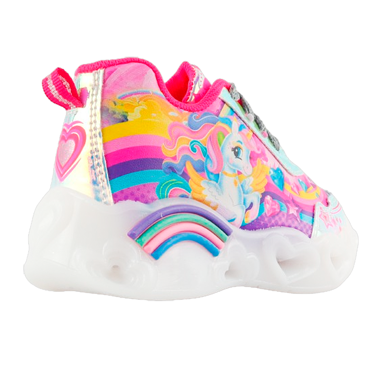 Tenis Unicornio Niña Deportivo Luces Leds Arcoiris 802-pt