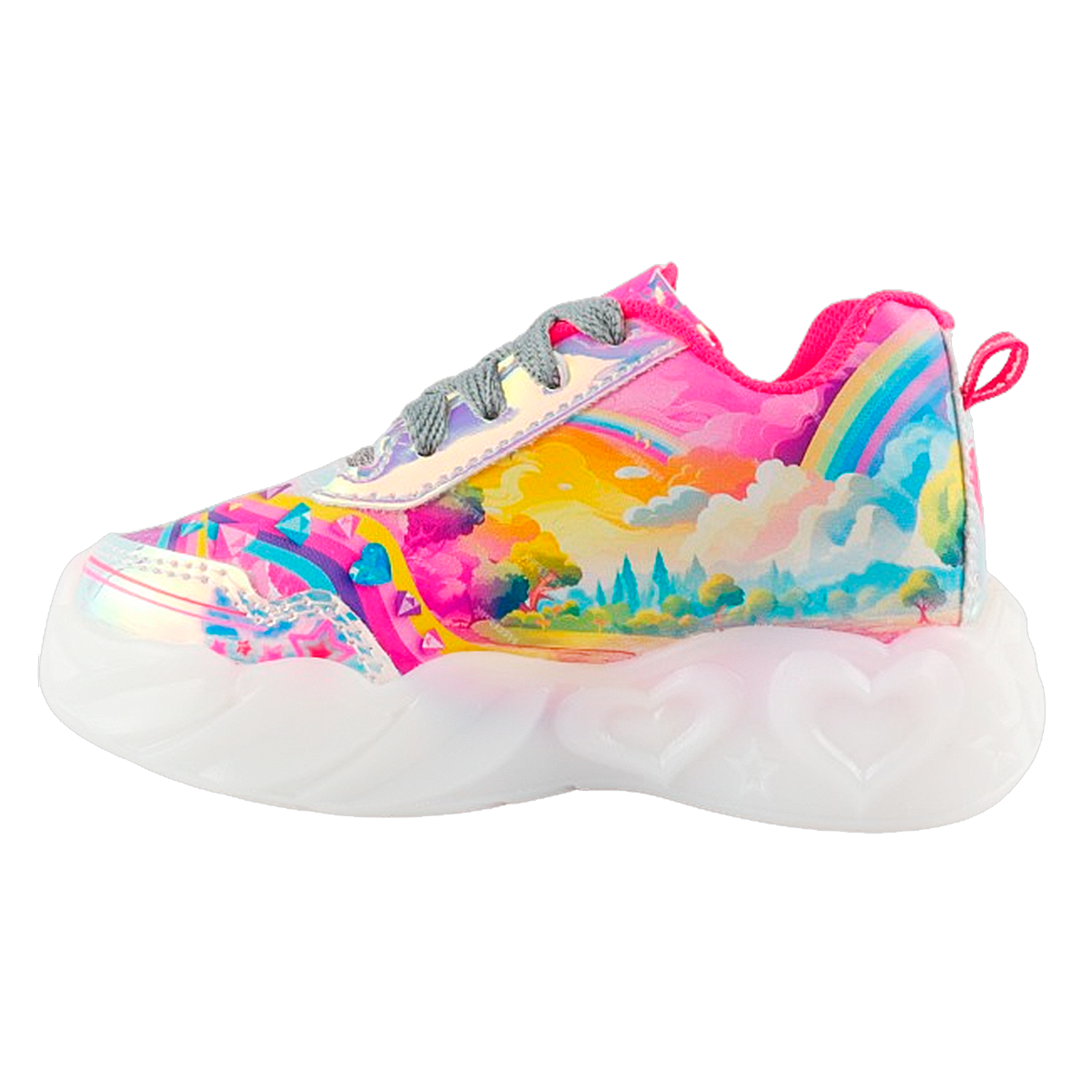Tenis Unicornio Niña Deportivo Luces Leds Arcoiris 802-pt
