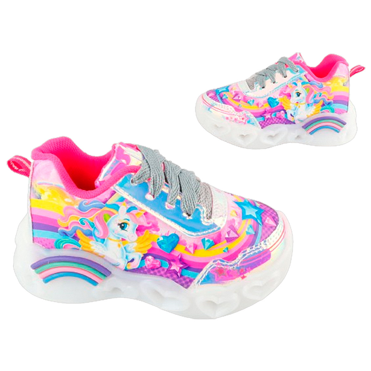 Tenis Unicornio Niña Deportivo Luces Leds Arcoiris 802-pt