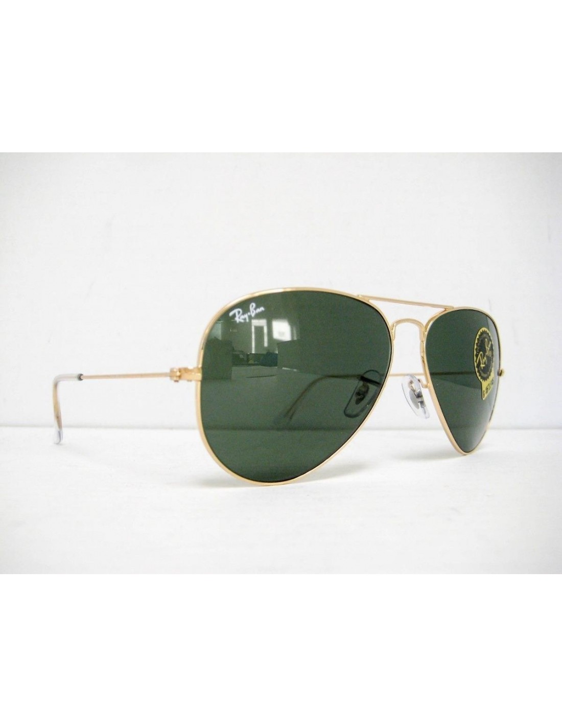Lentes de sol Ray Ban Rb3025 W3234 Aviator Negro Dorado G15 Gota chica