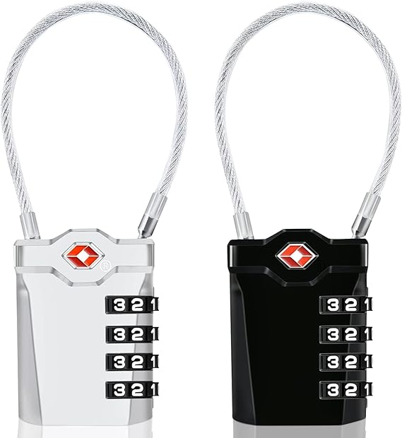 2 PCS Candados para maletas de viaje TSA,Candados para Maletas,contraseña de combinación gratuita,necesidades para estudiar en el extranjero y viajar,para proteger la seguridad de su propiedad.