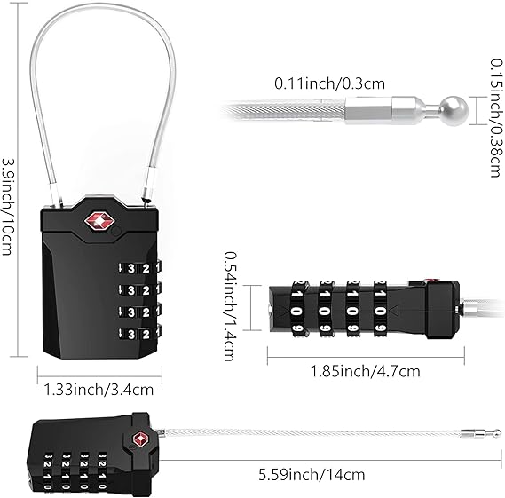 2 PCS Candados para maletas de viaje TSA,Candados para Maletas,contraseña de combinación gratuita,necesidades para estudiar en el extranjero y viajar,para proteger la seguridad de su propiedad.