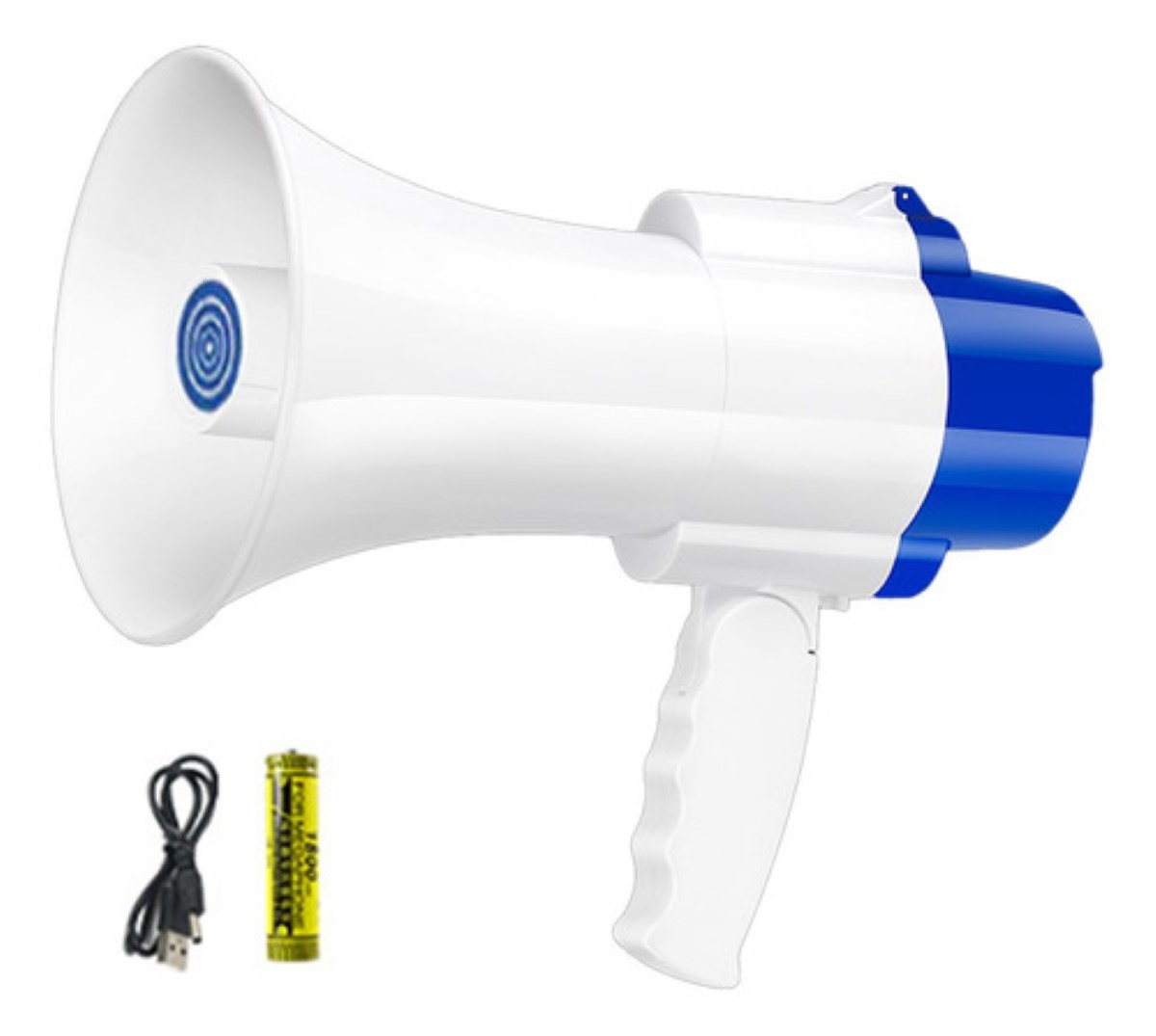 "Bluetooth Megáfono Con Grabador Reproductor Y Sirena Usb Blano Azil "