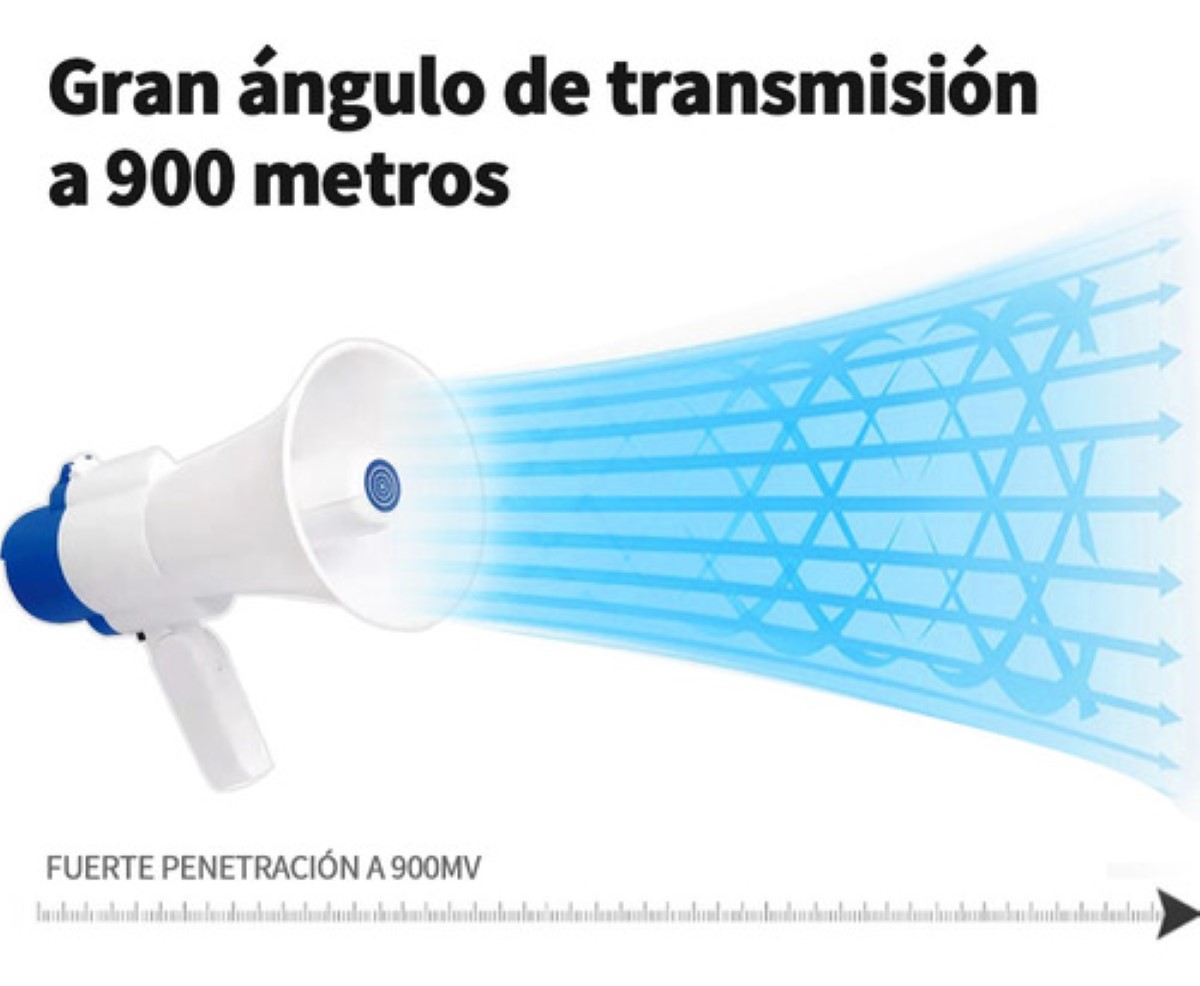 "Bluetooth Megáfono Con Grabador Reproductor Y Sirena Usb Blano Azil "