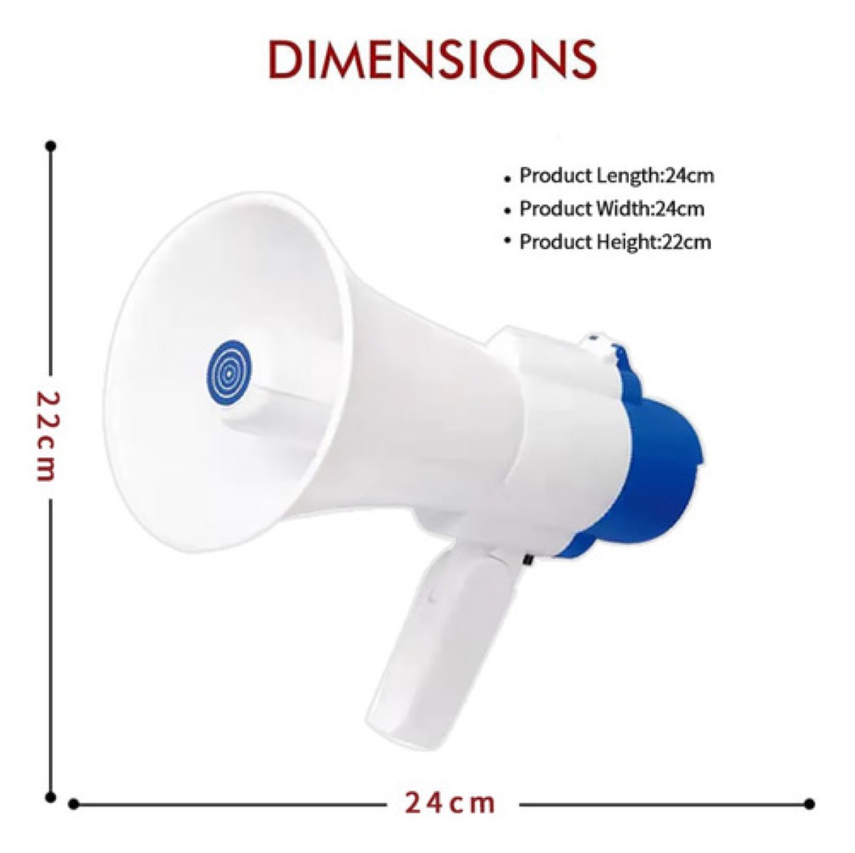 "Bluetooth Megáfono Con Grabador Reproductor Y Sirena Usb Blano Azil "
