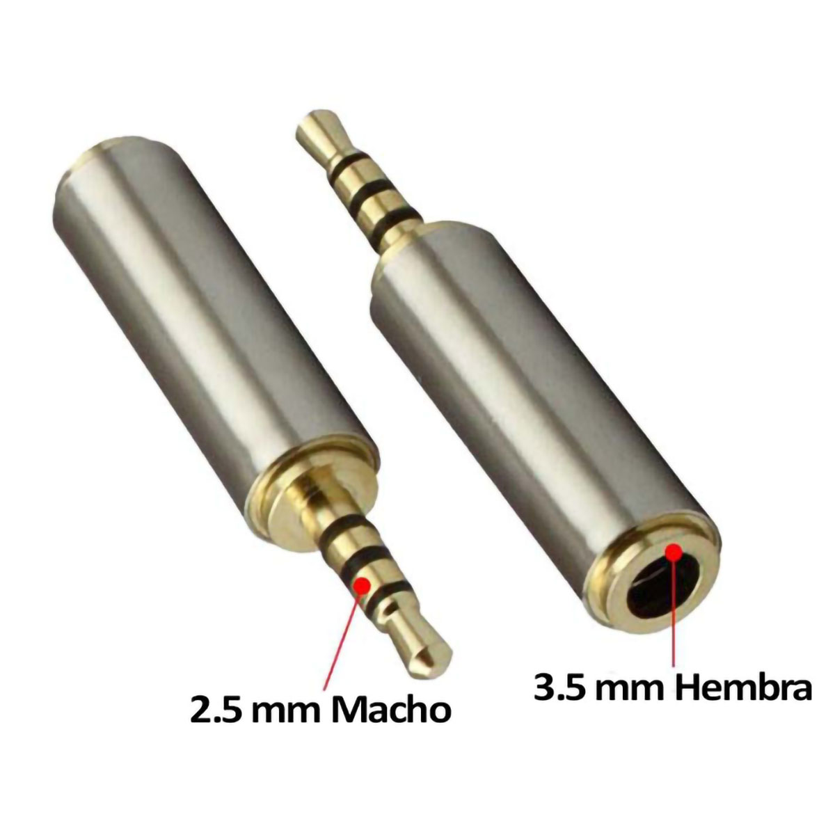 Adaptador Auxiliar de 3.5mm Hembra a 2.5mm Macho