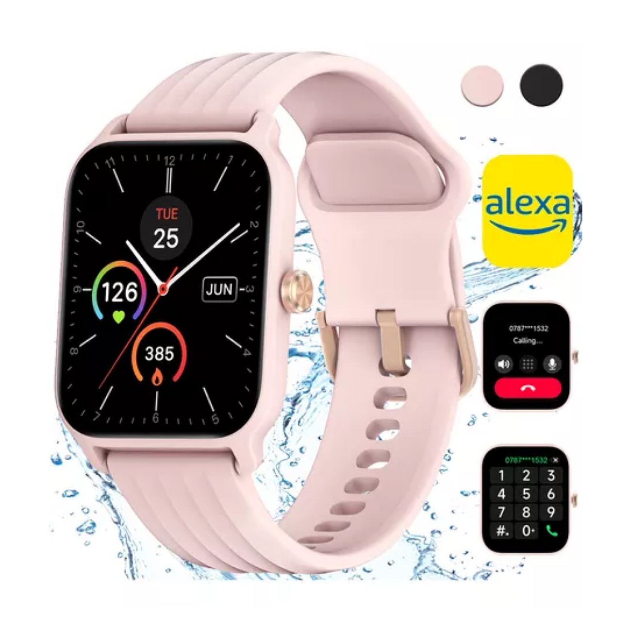 Iowodo W13 Sport Reloj Inteligente Mujer Smart watch 1.85" Caja De Abs + Pc Rosa Malla Rosa De Silicona Smartwatch