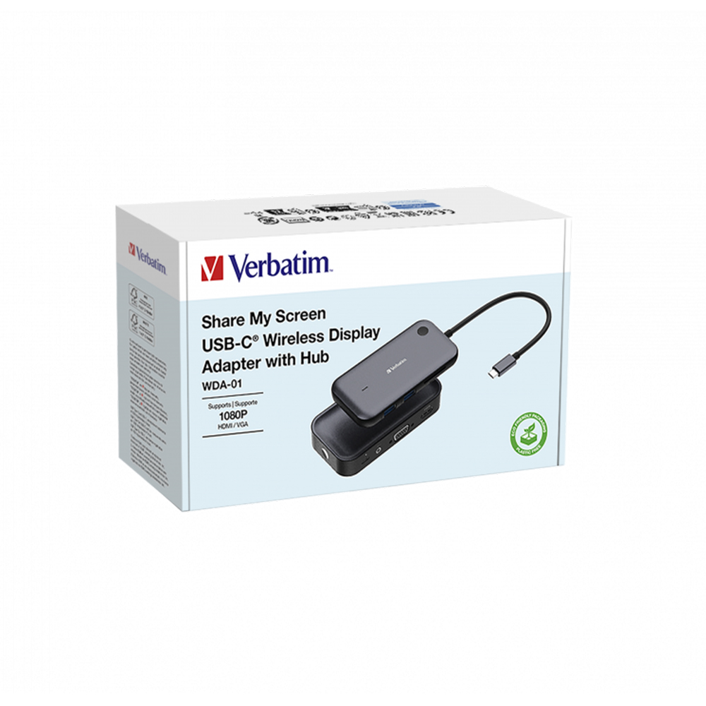 Transmisor Adaptador Inalambrico Pantalla Con Hub Share My Screen Verbatim.