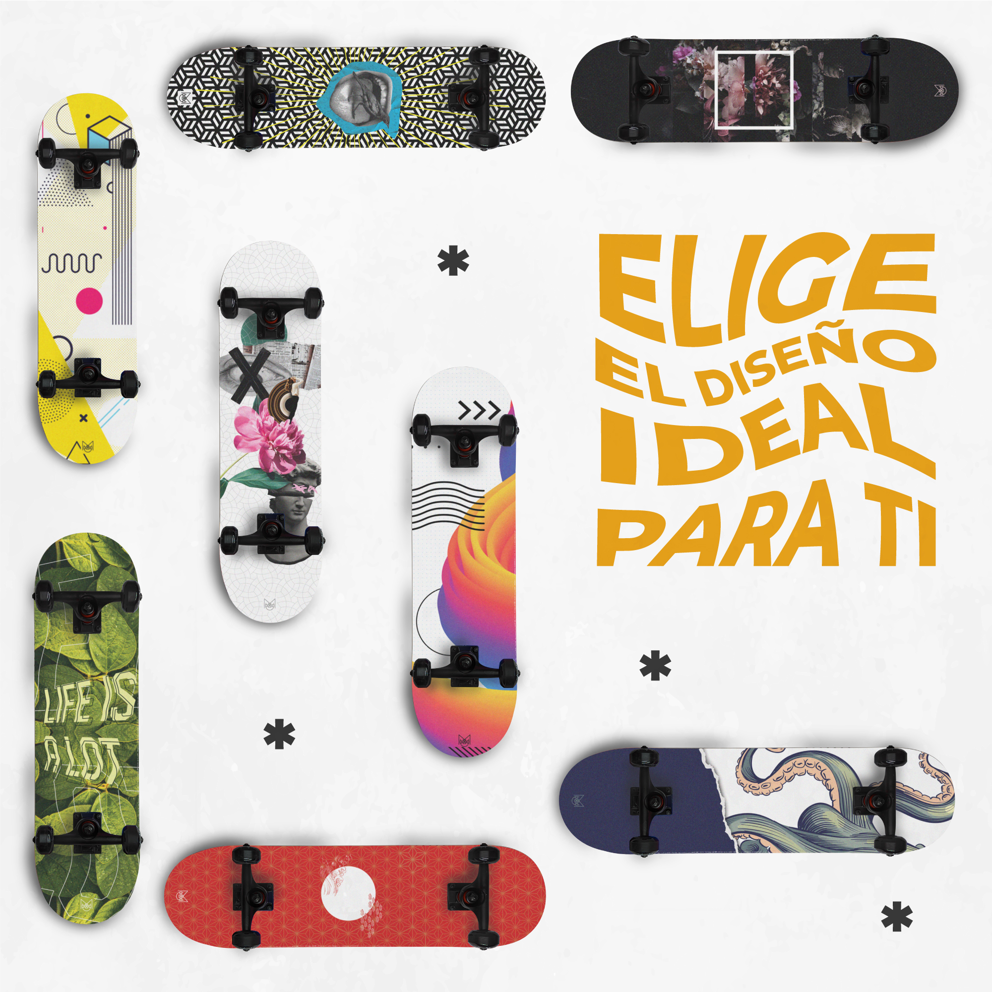 Patineta Profesional de Madera Skateboard 31" con Diseño.