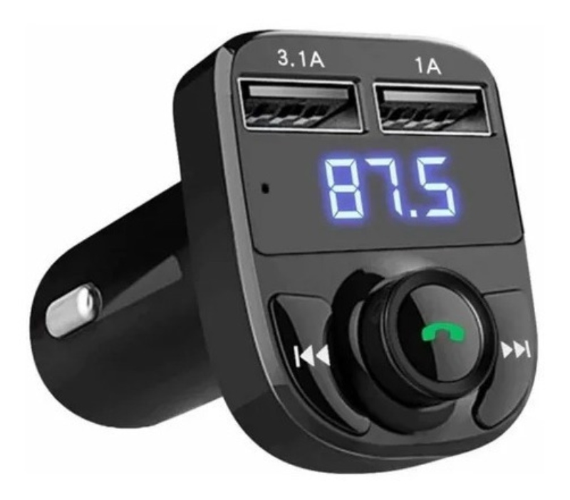 Bluetooth Transmisor Fm Auto Manos Libres Cargador 2 Usb.
