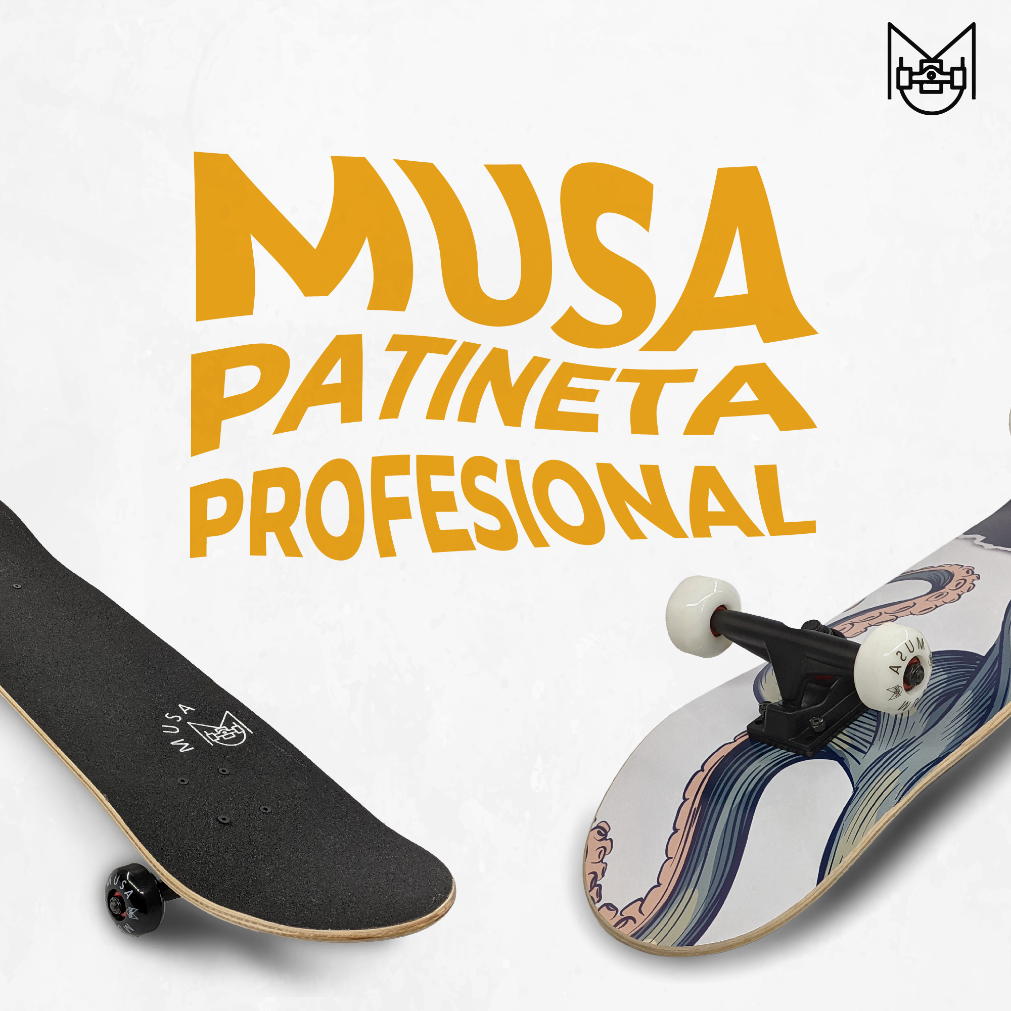 Patineta Profesional de Madera Skateboard 31" con Diseño.