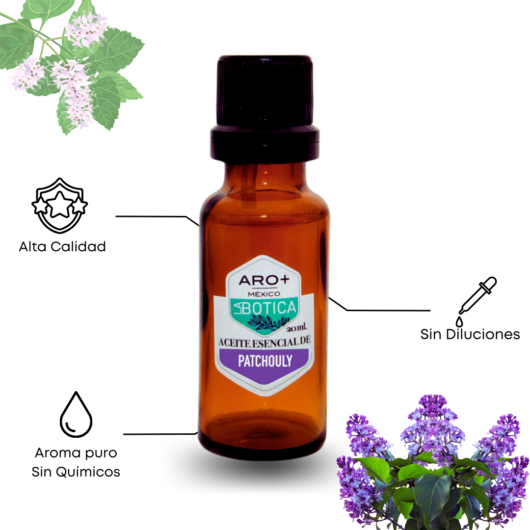Aceite Esencial Pachuli - Patchouli 100% Puro, Uso Terapéutico, Aromaterapia.