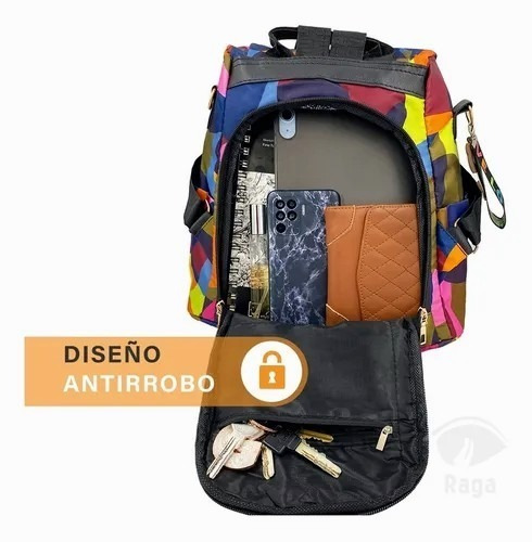 Mochila Mujer Moda Llavero Impermeable Antirrobo Bolso Mujer
