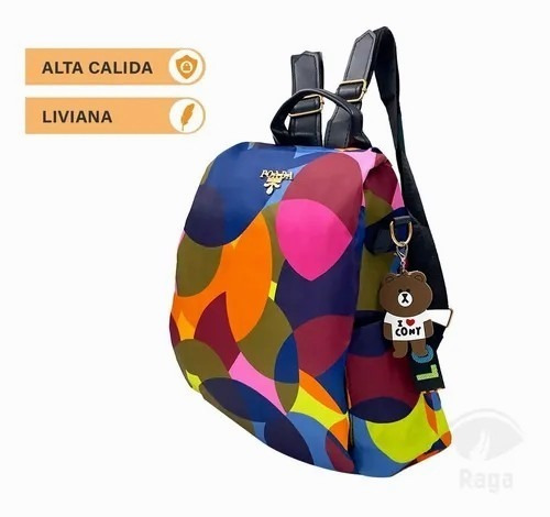 Mochila Mujer Moda Llavero Impermeable Antirrobo Bolso Mujer