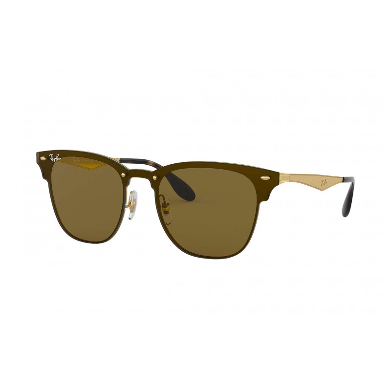Lentes de sol Ray Ban Rb3576n 043/73 Clubmaster Blaze Cafe B-15 Dorado Original