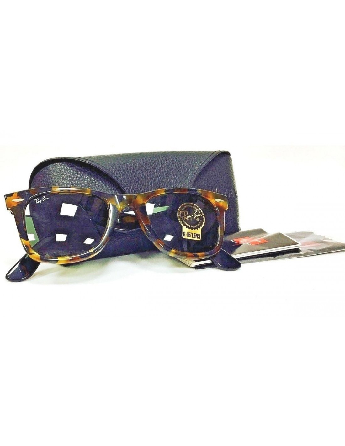 Lentes de sol Ray Ban Rb2140 1157 Wayfarer Fleck Carey Negro Original Icon