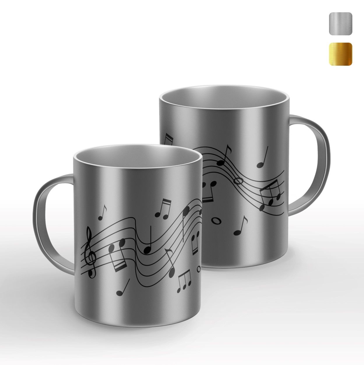 TAZA PERSONALIZADA NOTAS MUSICALES MODELO ESPEJO.
