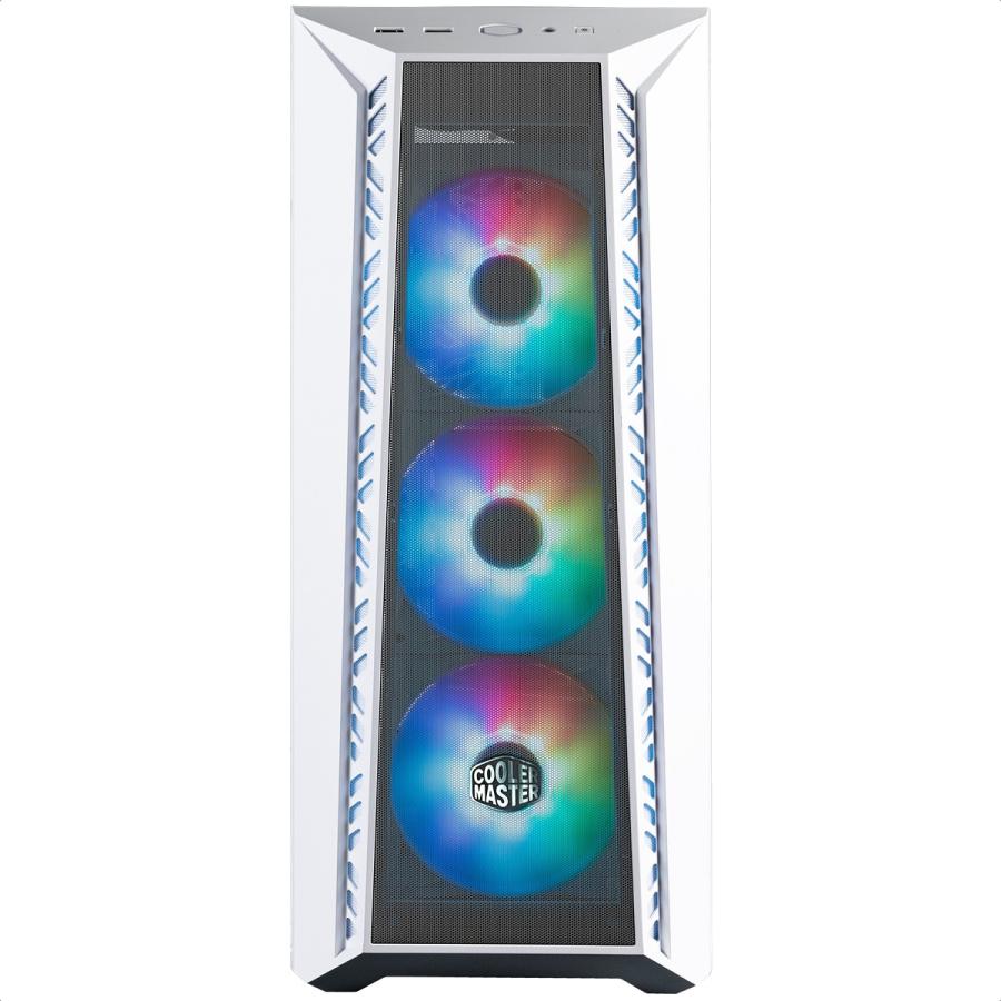 Gabinete Cooler Master MasterBox 520 Mesh ARGB USB3 3 Ventiladores Vidrio Templado Blanco MB520-WGNN-S00