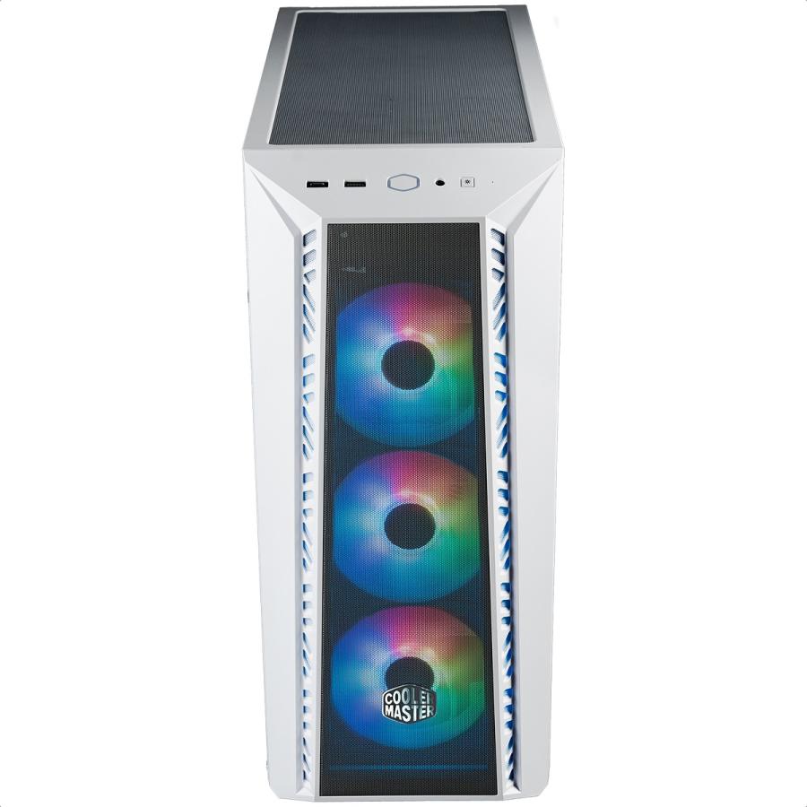 Gabinete Cooler Master MasterBox 520 Mesh ARGB USB3 3 Ventiladores Vidrio Templado Blanco MB520-WGNN-S00