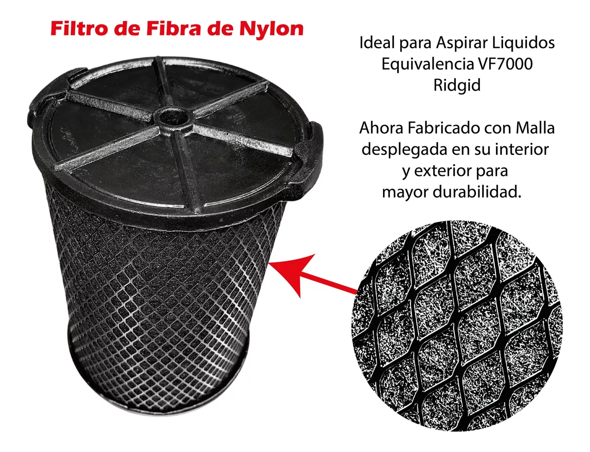 Filtro para Aspiradora RIDGID Liquidos Equivalente a VF7000.
