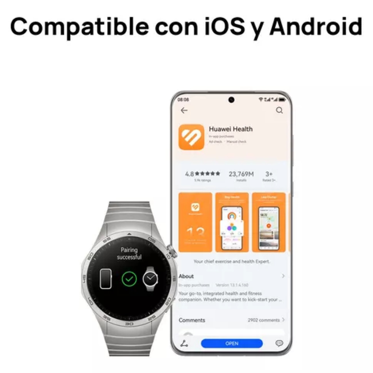 Smartwatch Huawei Watch Gt4 46mm Negro Mate MÁS VENDIDO