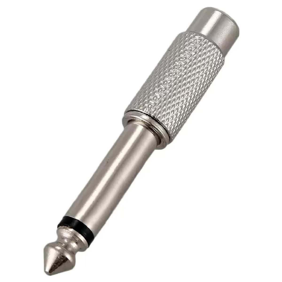 Adaptador RCA Hembra a Auxiliar 6.3mm Macho Mono Metálico.