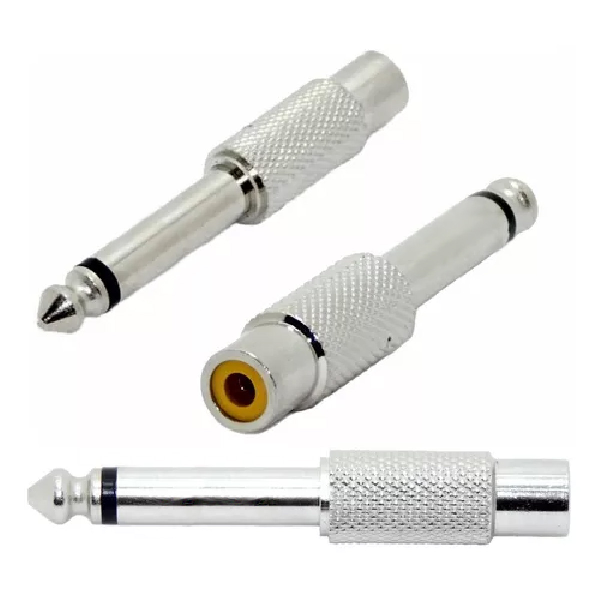 Adaptador RCA Hembra a Auxiliar 6.3mm Macho Mono Metálico.